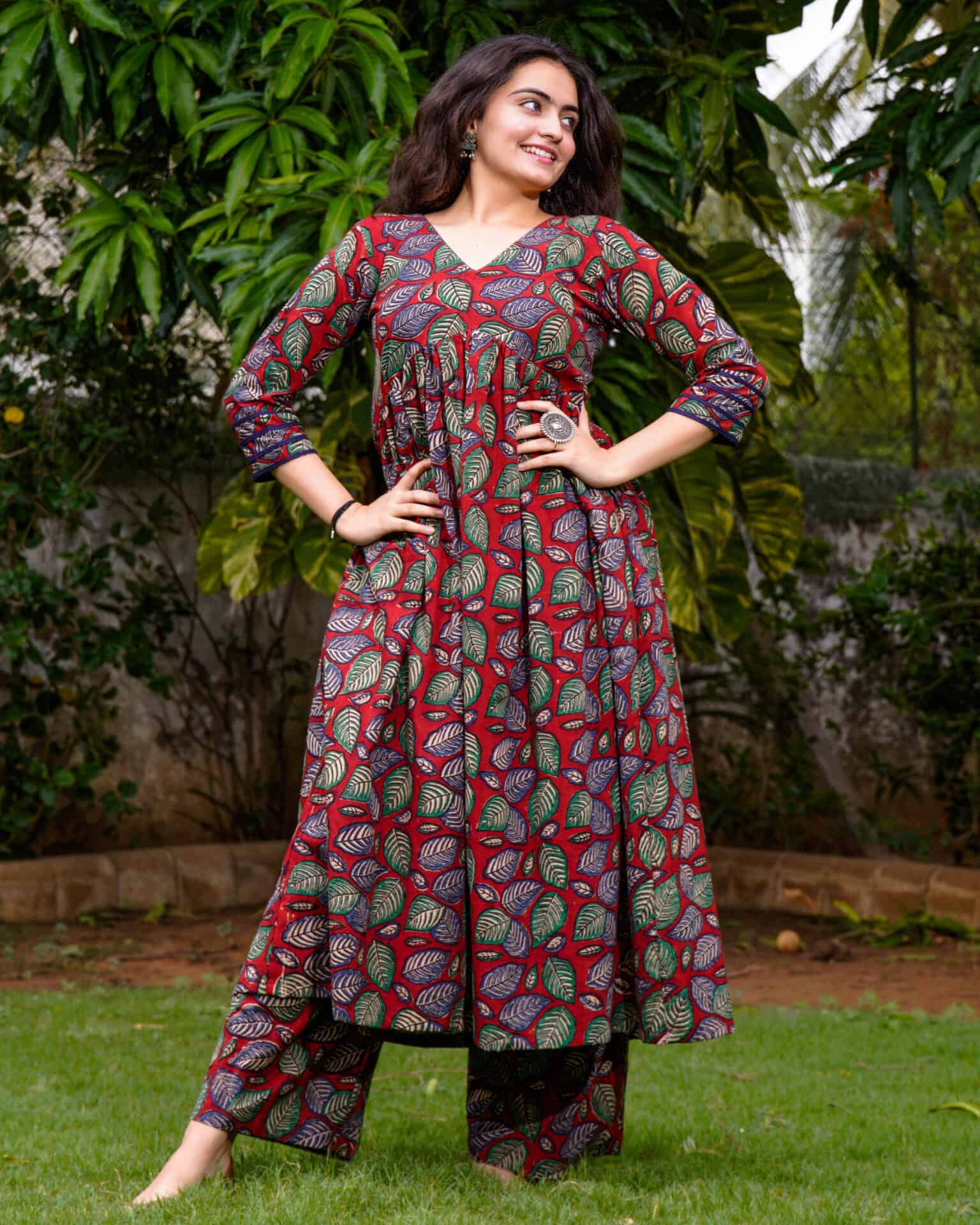 Berry Maroon Kurta Couple set