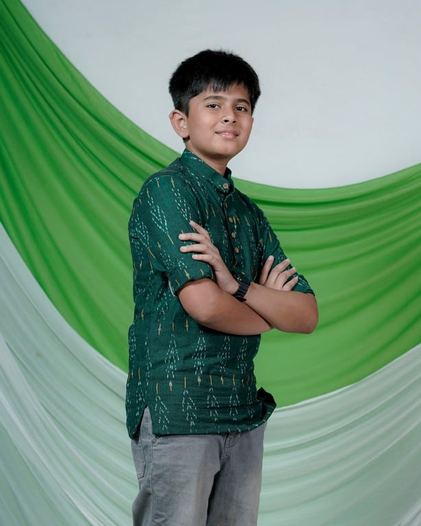 Canopy Green Kids Kurta Secondary image