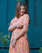 Coral Pearl Frill Dress