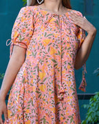 Coral Pearl Frill Dress