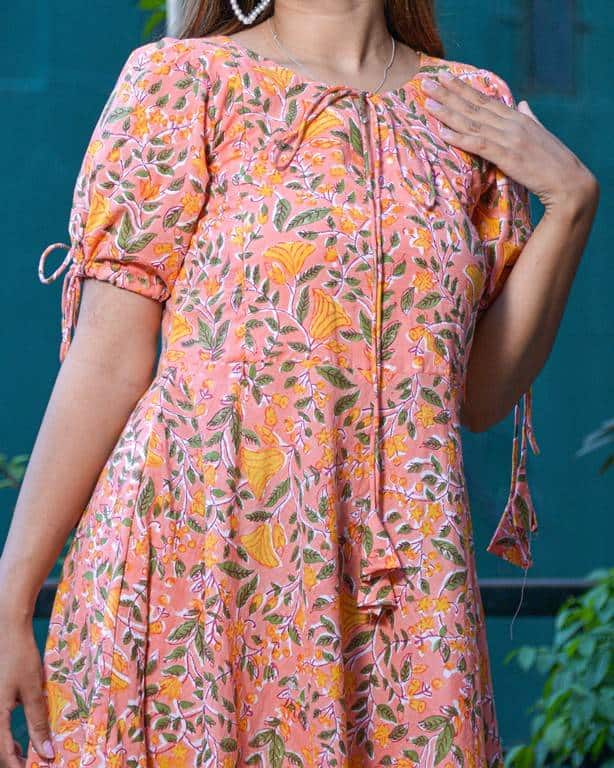 Coral Pearl Frill Dress