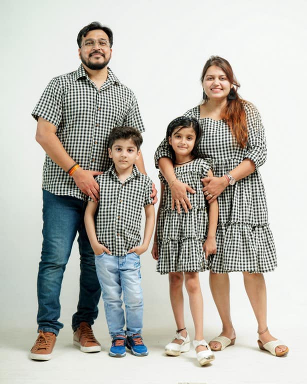 Ikat Checkered Family Set