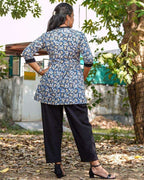 Blue Blossom Maternity Short Kurti