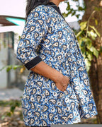 Blue Blossom Maternity Short Kurti