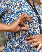 Blue Blossom Maternity Short Kurti