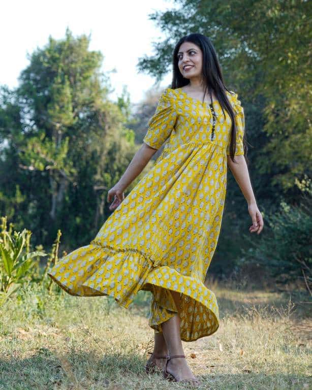 Leafing Yellow Dress