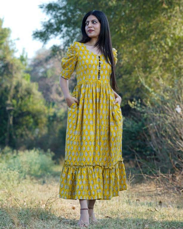 Leafing Yellow Dress