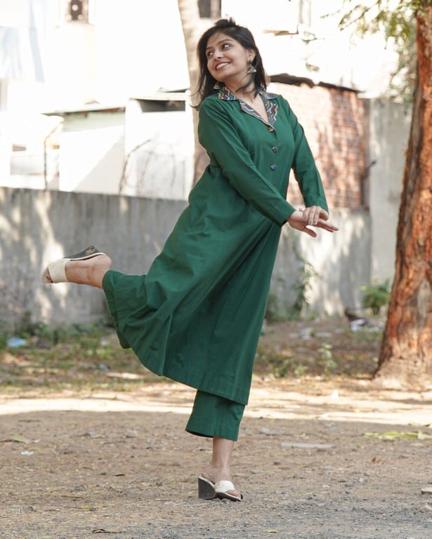 Clover Green Maternity Kurta with Plazzo