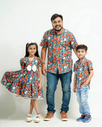 Crimson Blue Floral Family Set