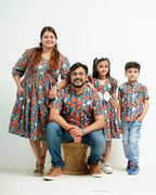 Crimson Blue Floral Family Set