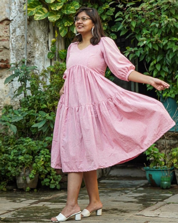Orchid Pink Tiered Dress