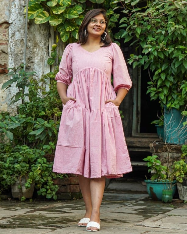 Orchid Pink Tiered Dress