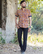 Leafy Wood Blue Shirt