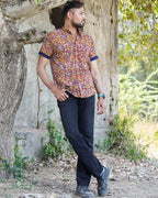 Leafy Wood Blue Shirt