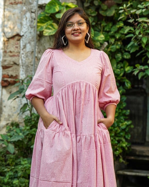 Orchid Pink Tiered Dress