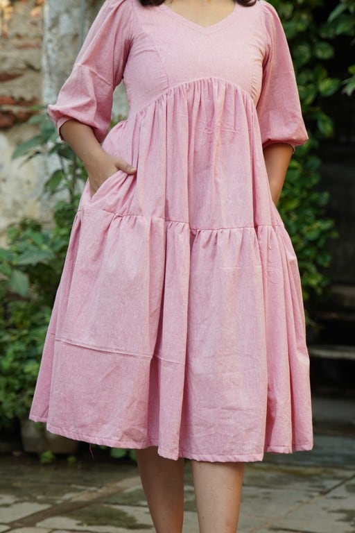 Orchid Pink Tiered Dress