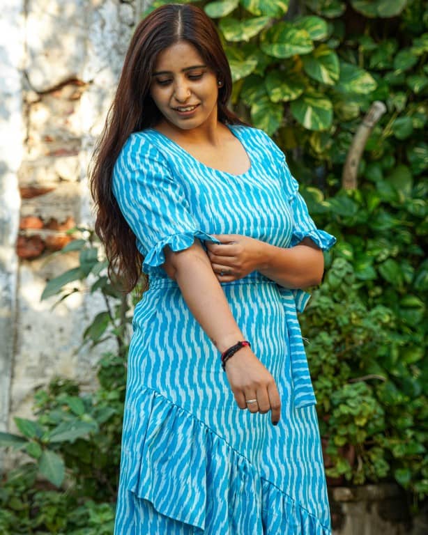 Berry Blue Senorita Ikat Maternity Dress