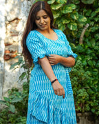 Berry Blue Senorita Ikat Maternity Dress