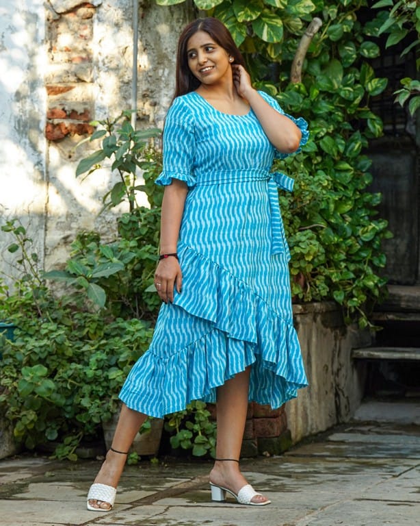 Berry Blue Senorita Ikat Maternity Dress