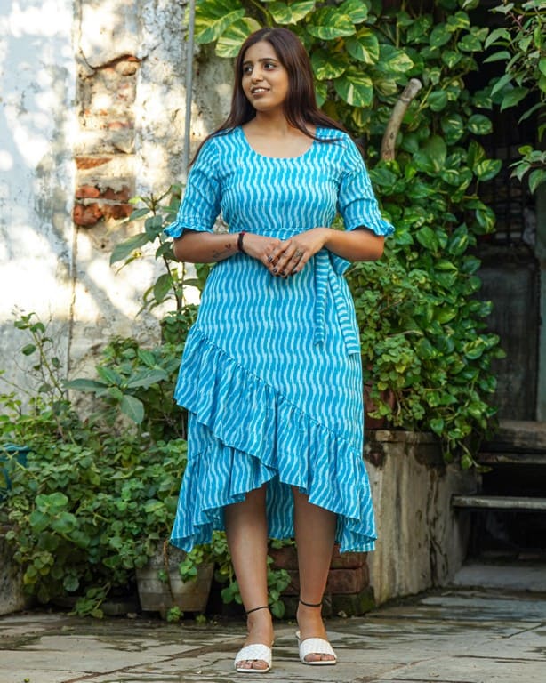 Berry Blue Senorita Ikat Maternity Dress