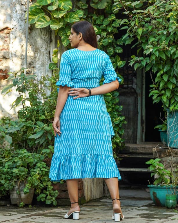 Berry Blue Senorita Ikat Maternity Dress