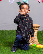 Black Ikat Kids Shirt