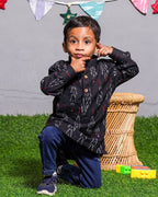 Black Ikat Kids Shirt
