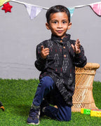 Black Ikat Kids Shirt
