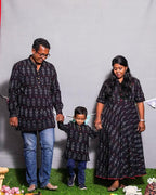 Black Ikat Collared Family Twinning
