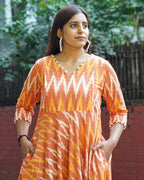 Orange Blossom Flair Ikat Maternity Dress