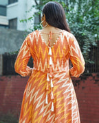 Orange Blossom Flair Ikat Maternity Dress
