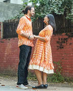 Orange Blossom Frill Ikat Couple Set