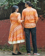 Orange Blossom Frill Ikat Couple Set