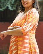 Orange Blossom Frill Ikat Couple Set