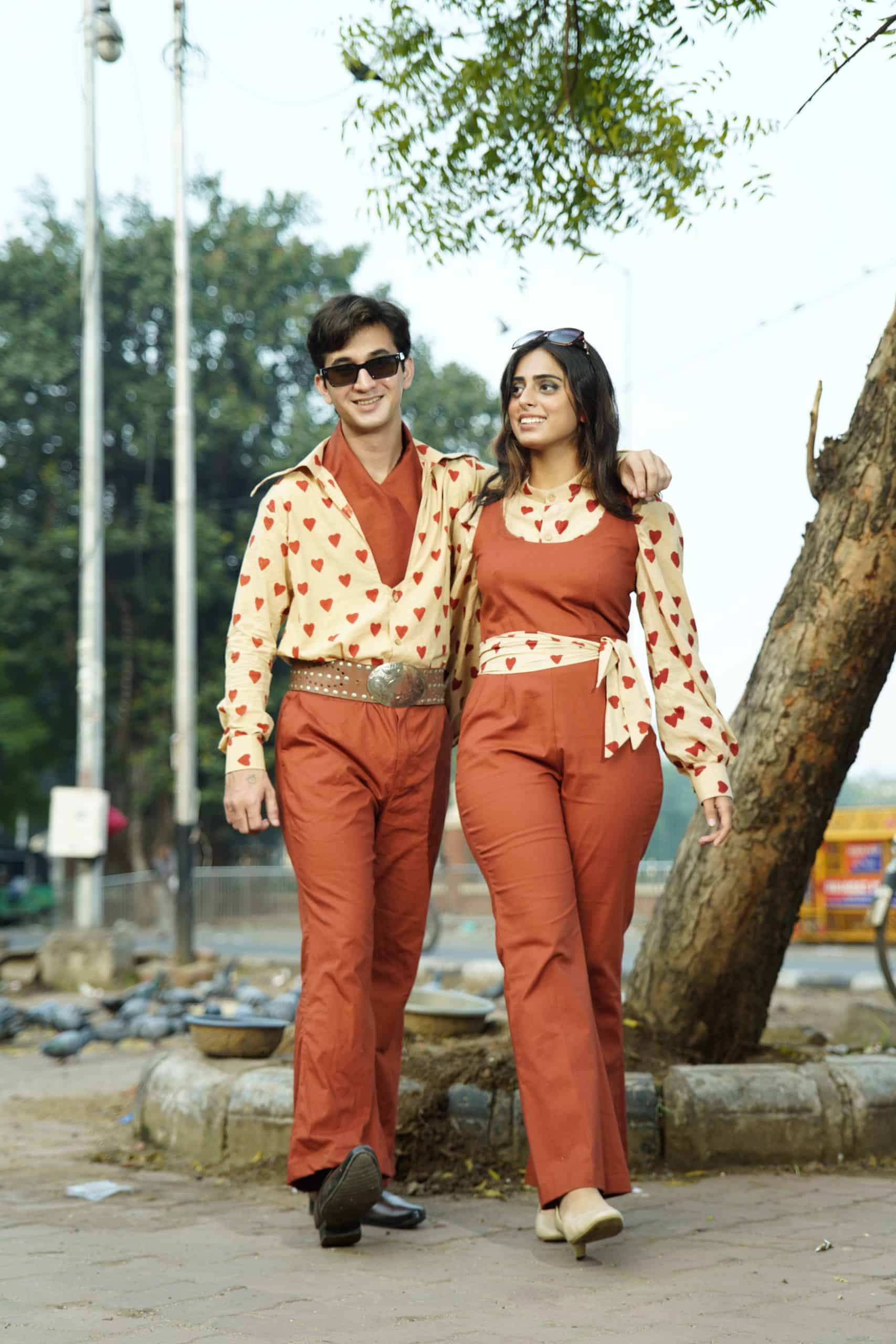 Red Cinnamon Cupid Retro Couple Set