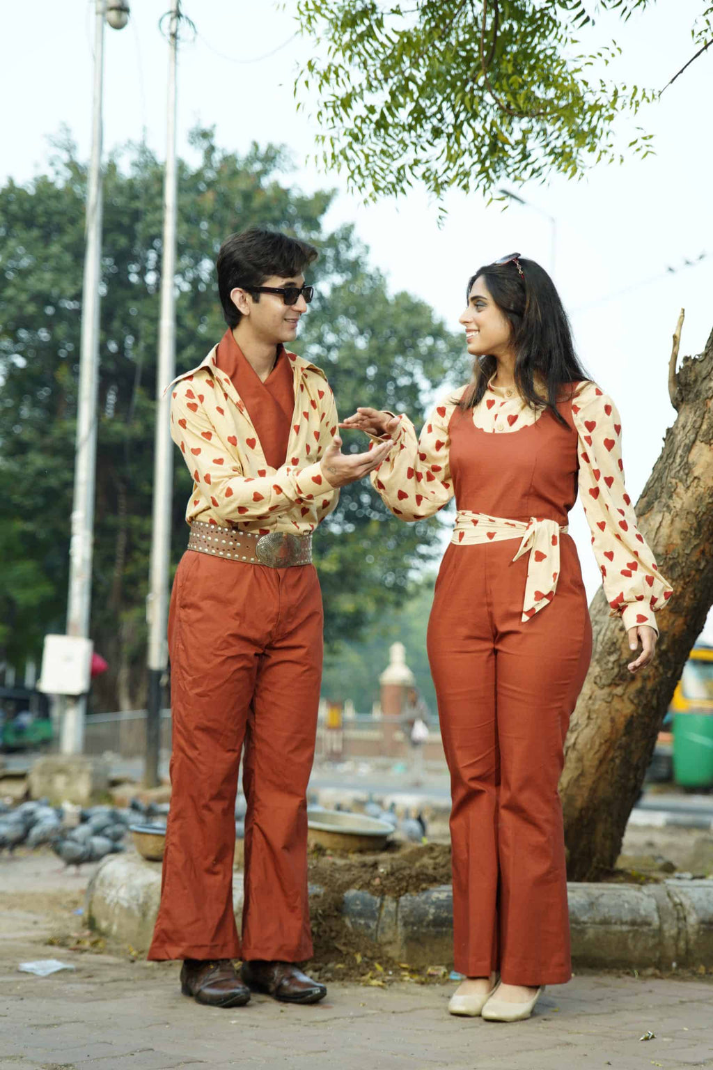 Red Cinnamon Cupid Retro Couple Set