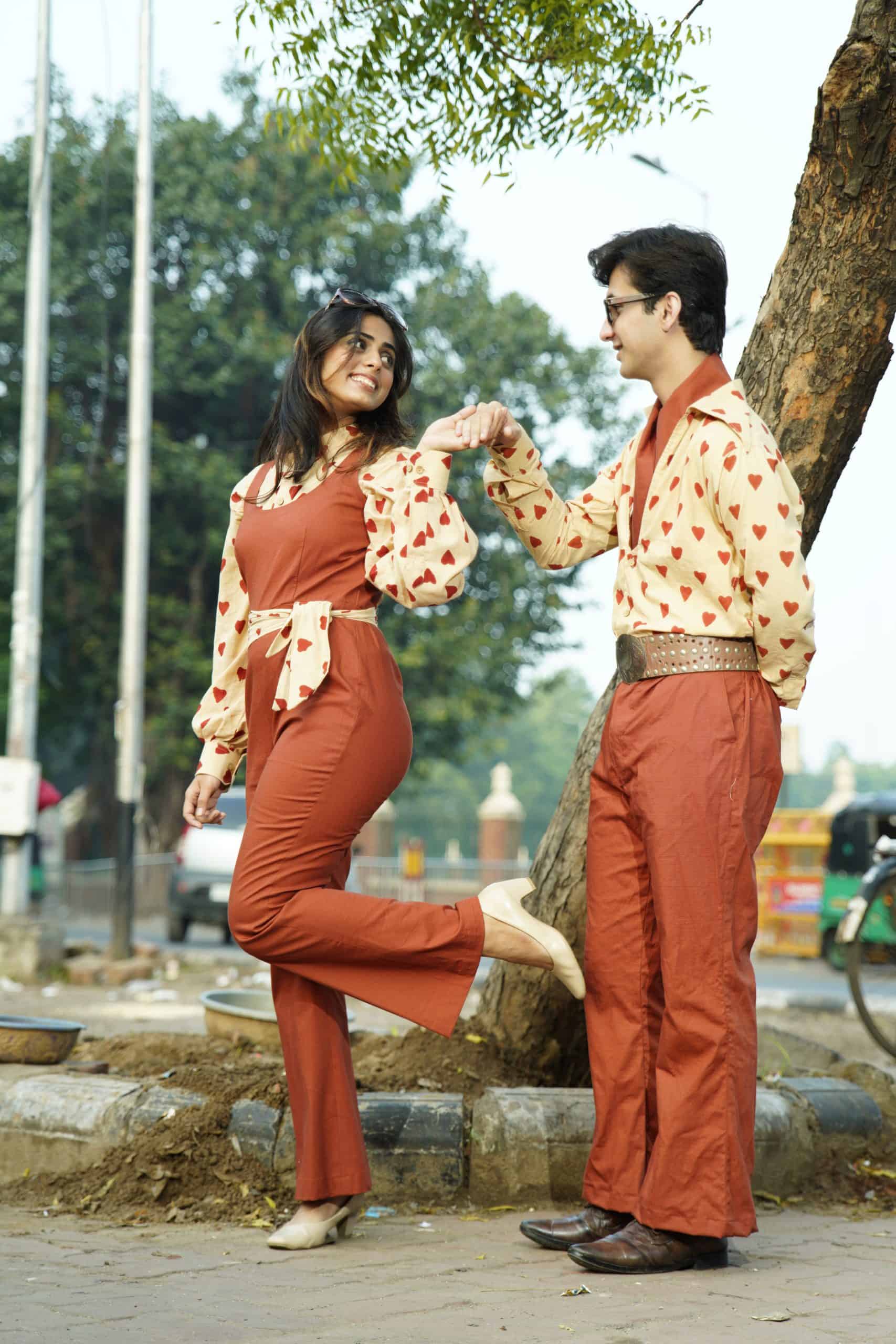 Red Cinnamon Cupid Retro Couple Set