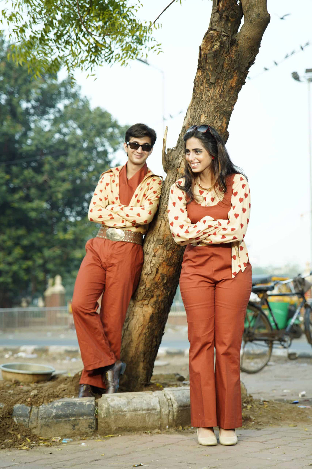 Red Cinnamon Cupid Retro Couple Set