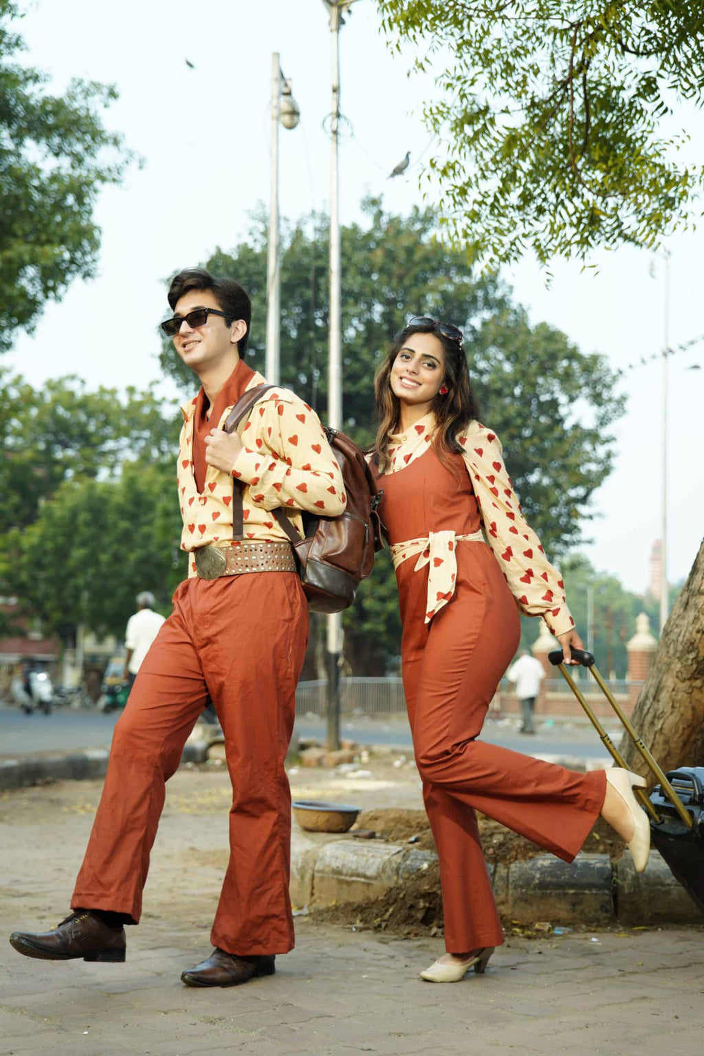 Red Cinnamon Cupid Retro Couple Set