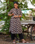 Tulip Black Straight Maternity Kurta