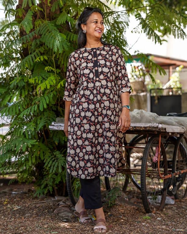 Tulip Black Straight Maternity Kurta