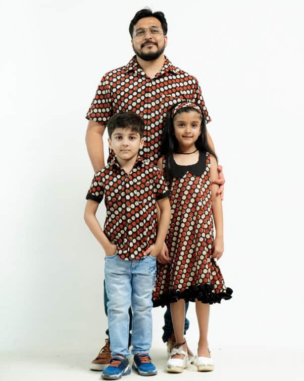 Archies Red Polka Dot Father Kids Twinning