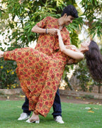 Gerua Floral Spaghetti Palazzo Couple Set
