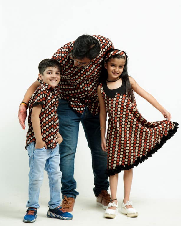 Archies Red Polka Dot Father Kids Twinning