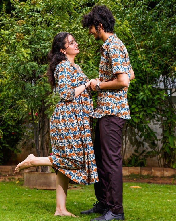 Caramel Floral Couple Twinning Outfit Secondary image