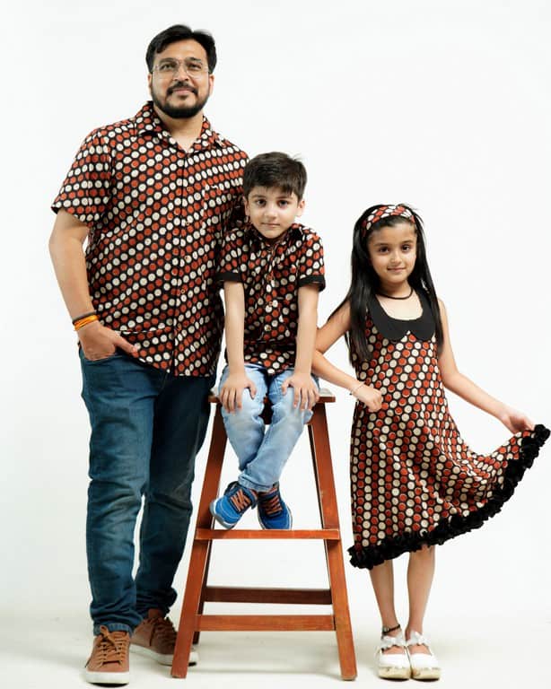 Archies Red Polka Dot Father Kids Twinning