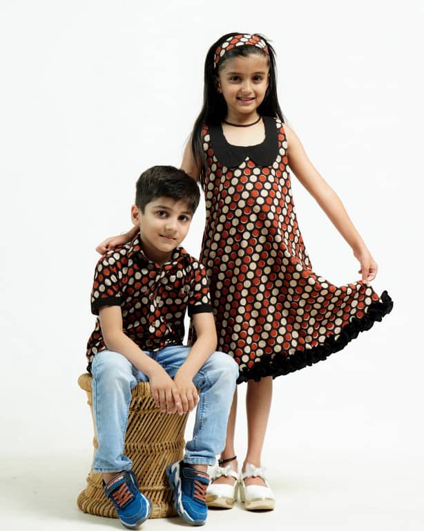 Archies Red Polka Dot Mother Kids Twinning
