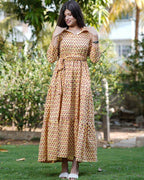 Spring Yellow Tiered Dress