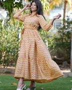 Spring Yellow Tiered Dress