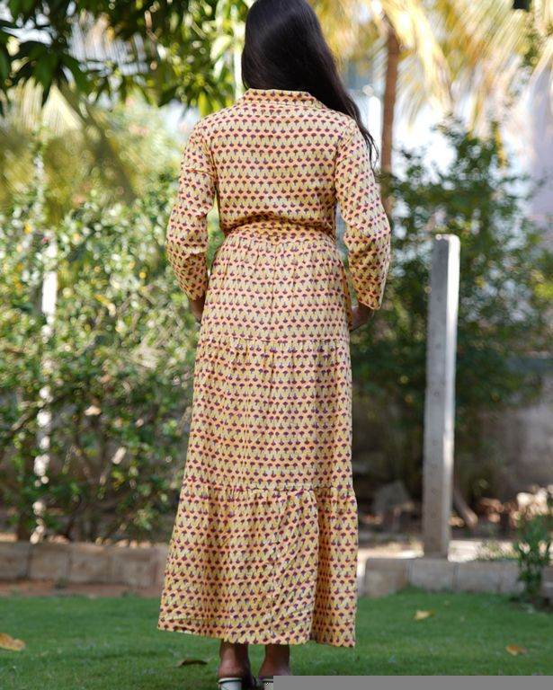 Spring Yellow Tiered Dress